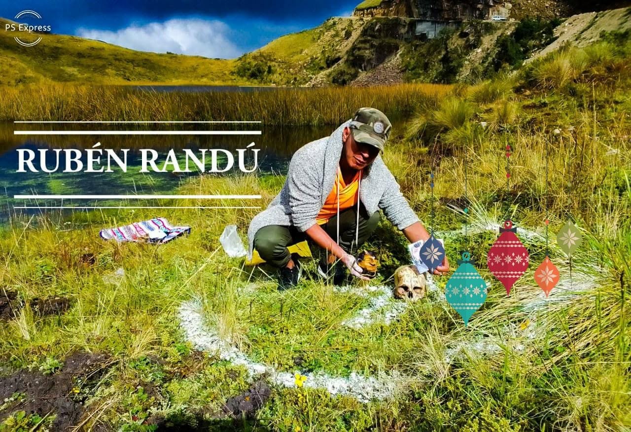 Rubén ritual laguna andina a color